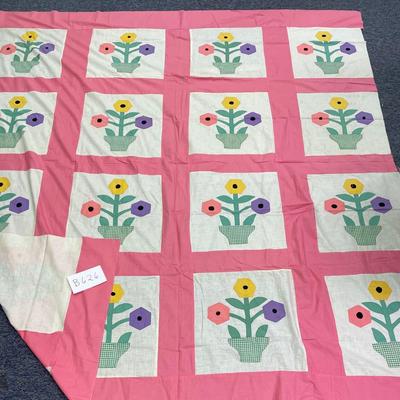 74x85â€pink flower pot