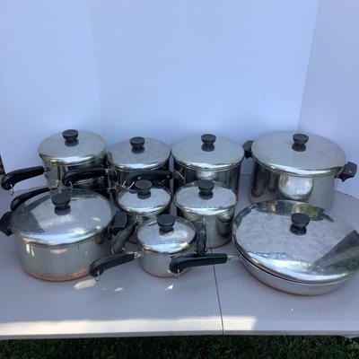 G1274 Revere Ware Pots & Pan with Matching Lids