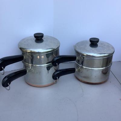 G1274 Revere Ware Pots & Pan with Matching Lids