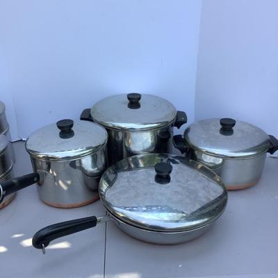 G1274 Revere Ware Pots & Pan with Matching Lids