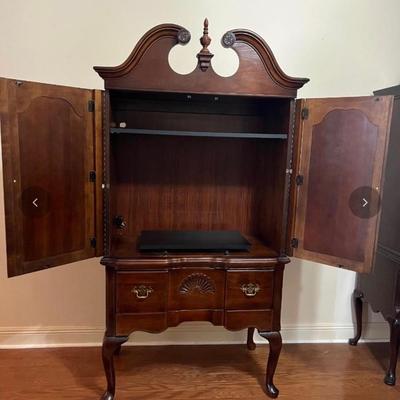 Queen Anne Style Cherry Armoire 76