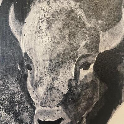 Stunning statement piece. Large Bison/Buffalo  on canvas. 40â€ x 30â€.
