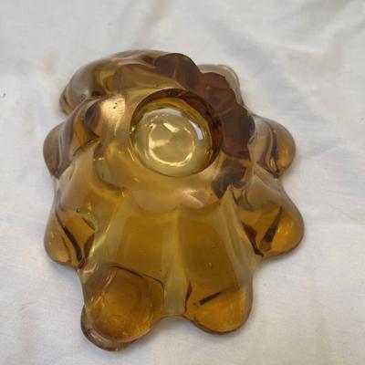 MURANO  Beautiful Amber  MCM Hand Blown  Art Glass  Candy Dish /ashtray. VINTAGE