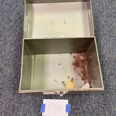 Green metal storage box