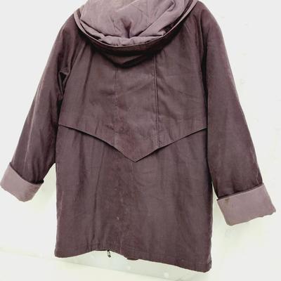 FLEET STREET WOMEN'S PLUM HOODED COAT SIZE M
