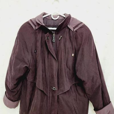 FLEET STREET WOMEN'S PLUM HOODED COAT SIZE M