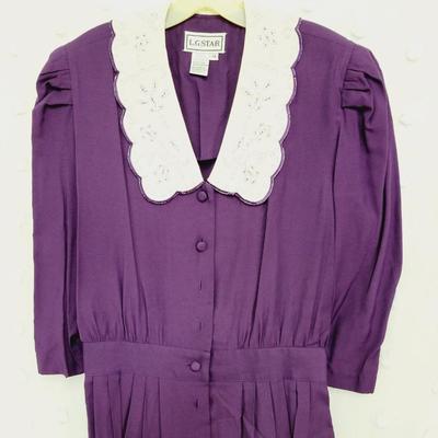 L.G. STAR VINTAGE PURPLE DRESS SIZE 14