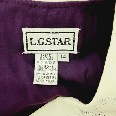 L.G. STAR VINTAGE PURPLE DRESS SIZE 14
