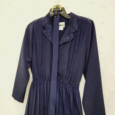 LESLIE FAY WOMENS PURPLE PLEATED DRESS W/ BELTSIZE 8P