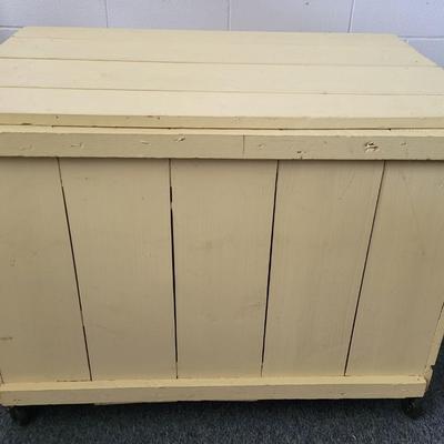 Large Wooden Rolling Storage Box