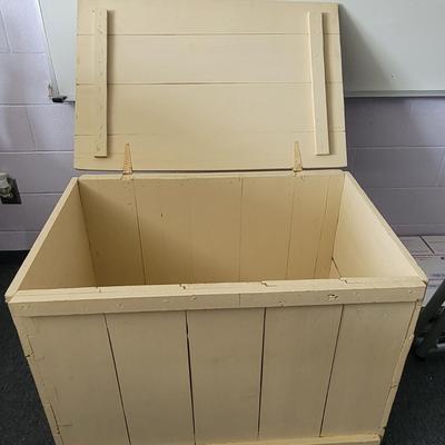 Large Wooden Rolling Storage Box