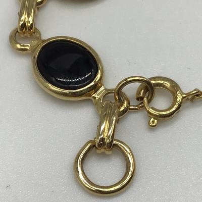 Black Stone/Glass Tennis Bracelet