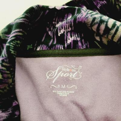 STYLE & CO SPORT WOMENS VELVETY ZIP SWEATER SIZE M