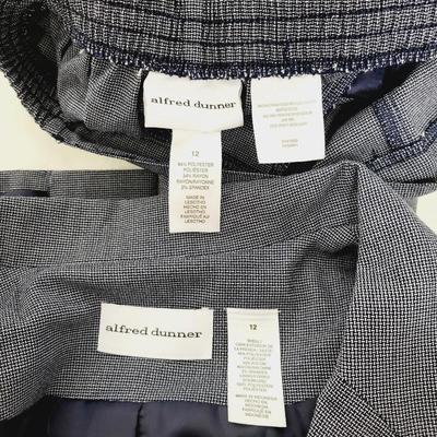 ALFRED DUNNER WOMENS GRAY PANT SUIT 2PC SIZE 12