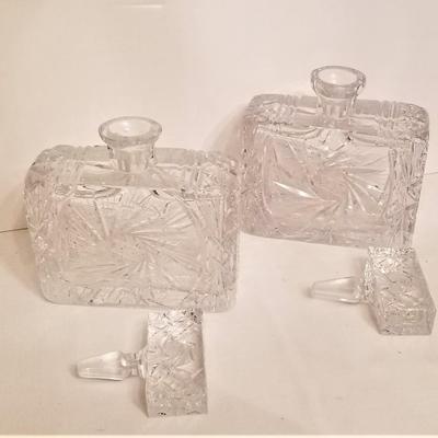 Lot #77 Nice Pair of Crystal Decanters - Square