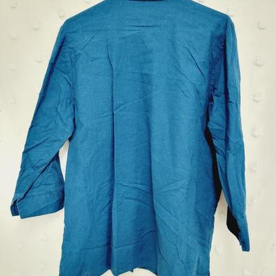 LIZ BAKER WOMENS BLUE PANT SUIT 2PC SIZE L