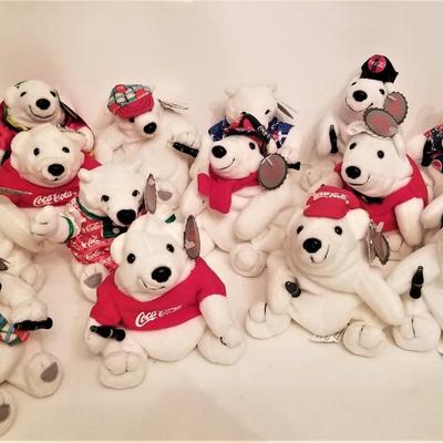 Lot #80  Lot of 15 Coca Cola Plush Bears - all have tags