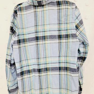 ALFRED DUNNER WOMENS BLUE PLAID LONG SLEEVE BUTTON UP SIZE 16