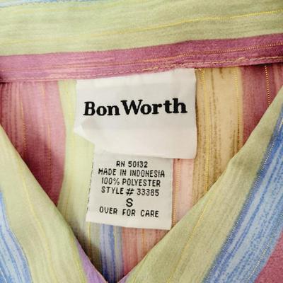 BONWORTH WOMENS SHEER BUTTON UP SHIRT SIZE S