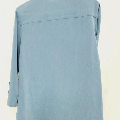 ALFRED DUNNER WOMENS BLUE FLOWER SUIT PANT 2PC TOP SIZE(10) BOTTOM SIZE(14)