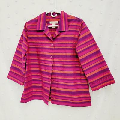 C.L.O.T.H.E.S. WOMENS VIBRANT STRIPED BLAZER SIZE L