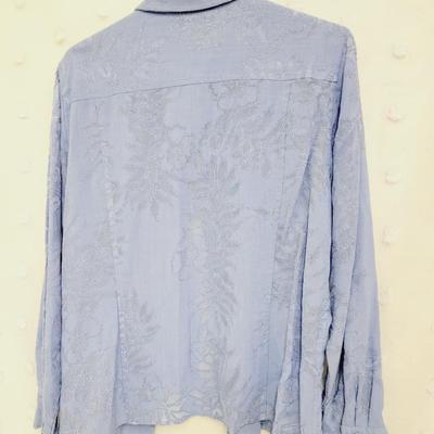 SAG HARBOR WOMEN'S SHEER FLORAL BUTTON UP SIZE 16P