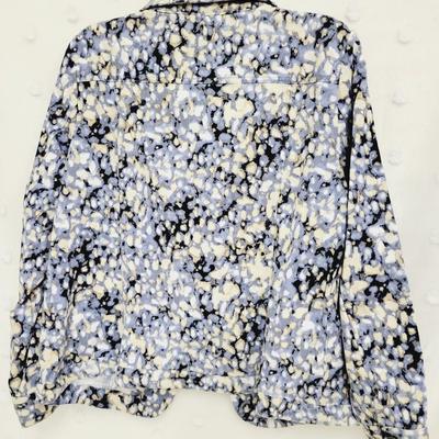 CHRISTOPHER & BANKS WOMENS BLUE YELLOW BLAZER SIZE L