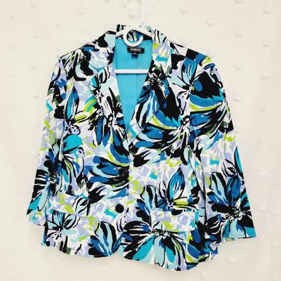 ELEMENTZ WOMENS BOLD FLORAL BLAZER SIZE XL