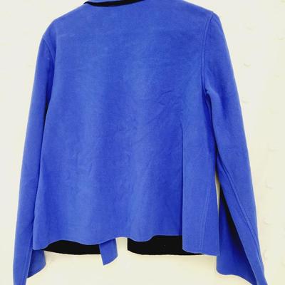 TANJAY WOMENS BLUE FLEECE COZY CARDIGAN SIZE 12