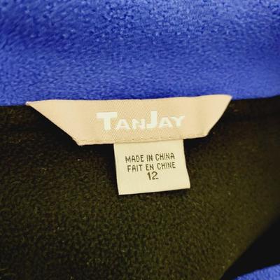 TANJAY WOMENS BLUE FLEECE COZY CARDIGAN SIZE 12