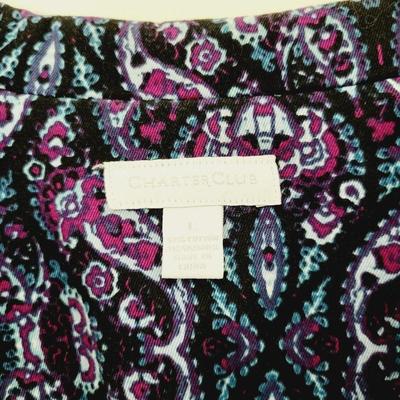CHARTER CLUB WOMENS BEAUTIFUL PRINT BLAZER SIZE L