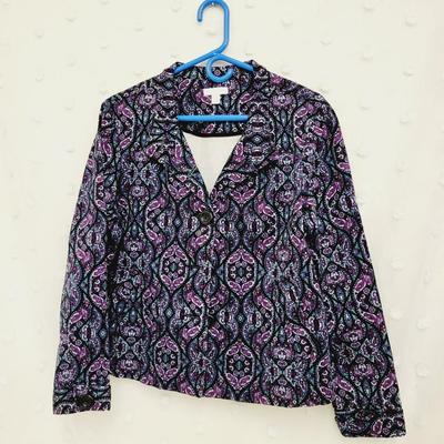 CHARTER CLUB WOMENS BEAUTIFUL PRINT BLAZER SIZE L