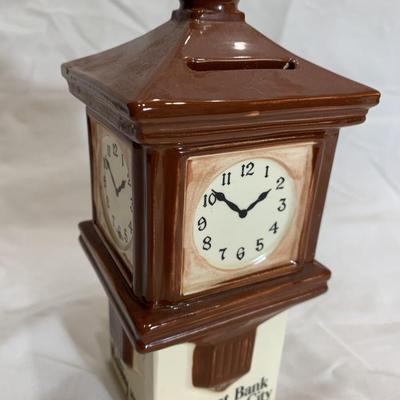 Whitney Bank Clock of New Orleans LA Promotional Brown Ceramic Clock Bank 1983
