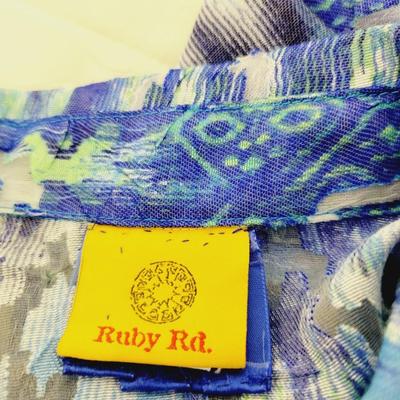 RUBY RD. WOMENS PRETTY BLUE BUTTON UP TOP SIZE 14