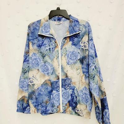 CRICKET LANE WOMENS BLUE ROSE LIGHT JACKET SIZE 12