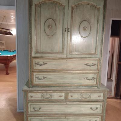 Vintage Solid Wood Armoire Dresser by Royal Furniture Co.