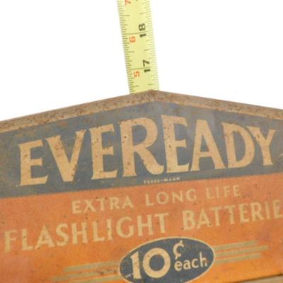 Rare Vintage Metal Eveready Flashlight Battery and Lightbulb Store Display