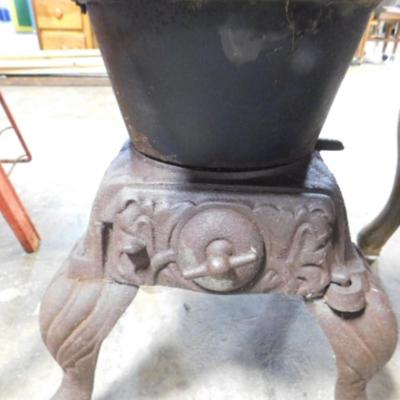 Antique Double Burner No. 8 Cast Iron Stove and Warmer