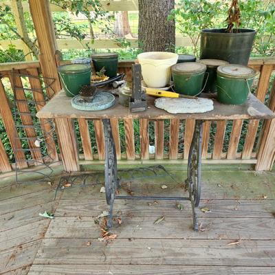 Outdoor Garden table wood Top