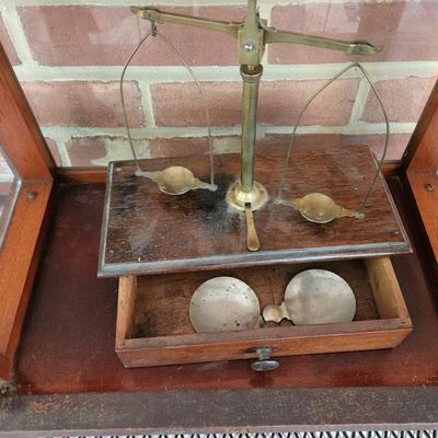 Antique Balance Scale in Case