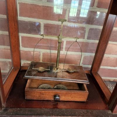 Antique Balance Scale in Case