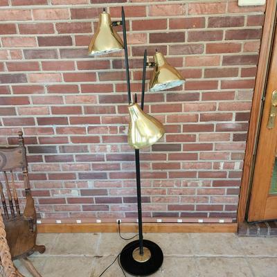 Vintage MCM Mid Century 3 Lamp Floor Lamp 60