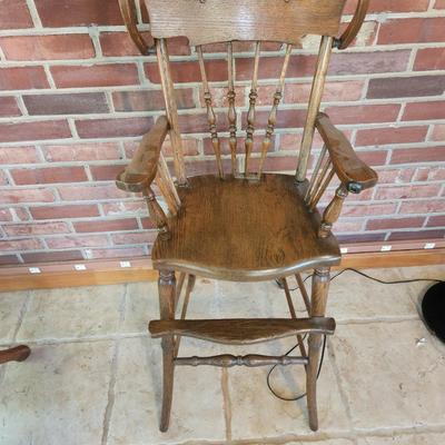 Antique Wooden Baby Doll High Chair