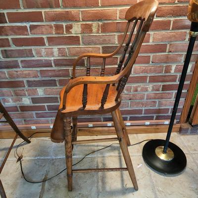 Vintage Wood Child's Doll High Chair