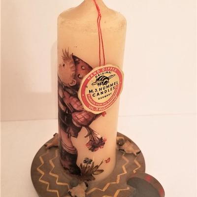 Lot #84  Pair of Scarce Hummel Candles with tags - wooden holders