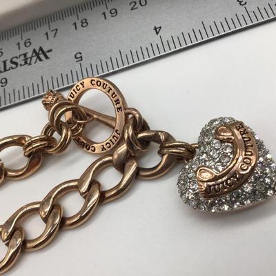 Juicy Couture Heart Rhinestone Charm Bracelet