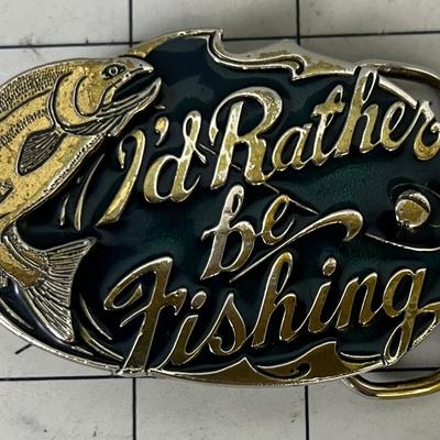 I'd Rather Be Fishing Belt Buckle. 