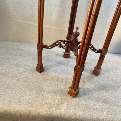 Filigree Carved Fern Stand with Note Drawer Pull Out