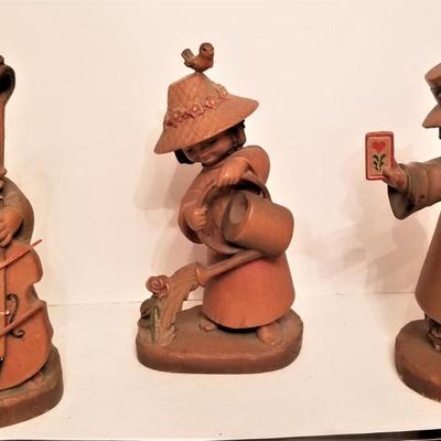 Lot #93  Lot of 3 ANRI Wood carved figures with Book
