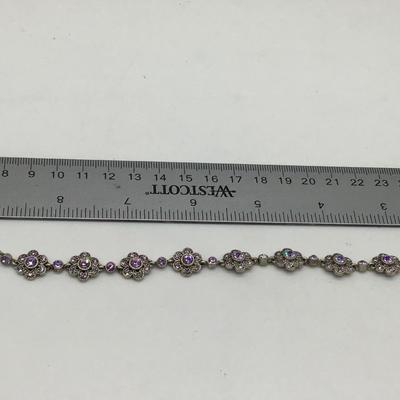 Beautiful Dainty Purple Rhinestone Bracelet